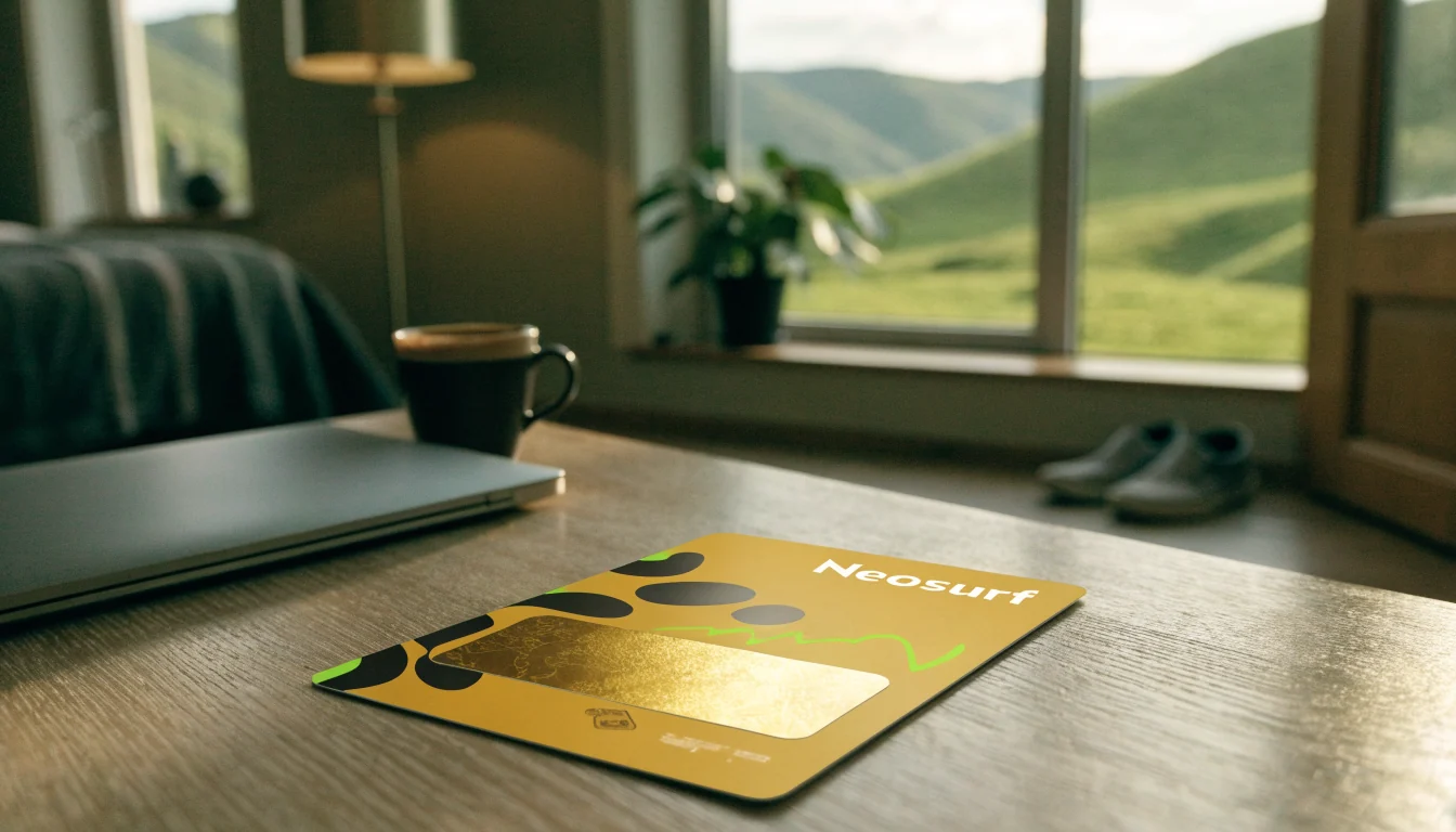 Closed laptop beside a prepaid voucher card on a New Zealand living room table